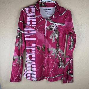 Realtree Xtra Women's Long Sleeve Hunting Shirt Pink Camo Size M